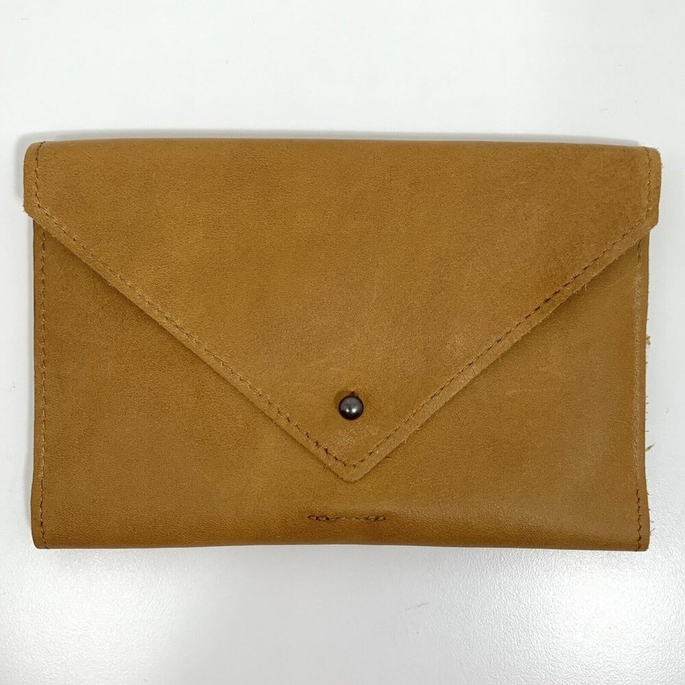 HEARTH & HAND Cognac Tan GENUINE LEATHER Travel Wallet ORGANIZER Envelope